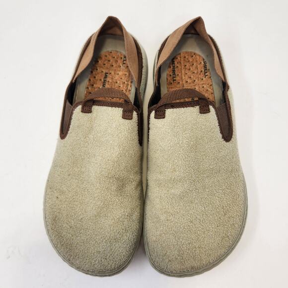 Merrell Womens Hut Moc Cozy II Tan Fuzzy Loafers Slip On Size 11 Indoor Outdoor - Picture 2 of 8